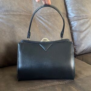 Vintage Elegant Leather Black Handbag